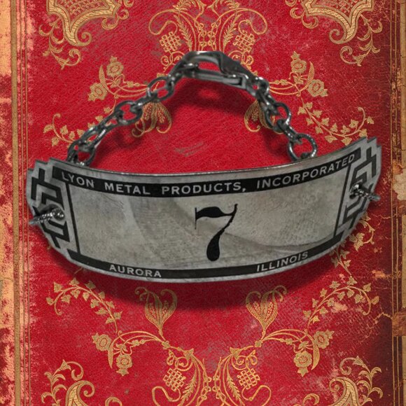None and/or Unknown Jewelry - Vintage 1930s-1940s Industrial Salvage Locker Tag Up-cycled Bracelet – Lucky #7